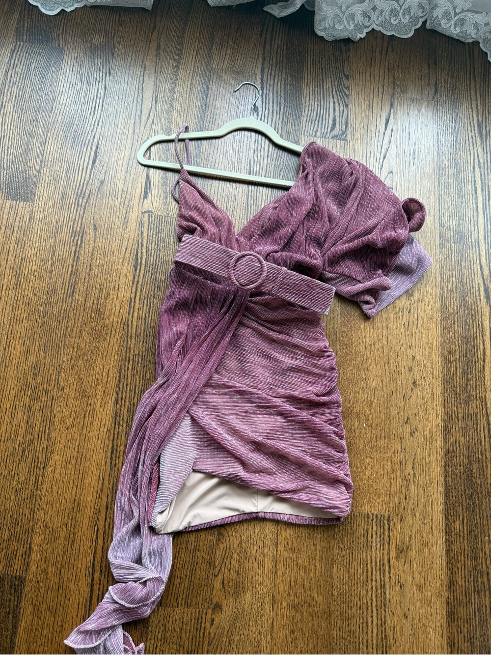 PatBO Asymmetrical One-Shoulder Dress in Dusty Rose